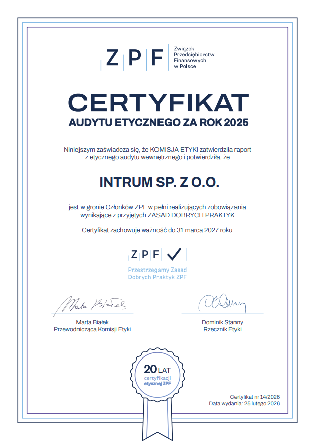 Certyfikat 2026 ZPF